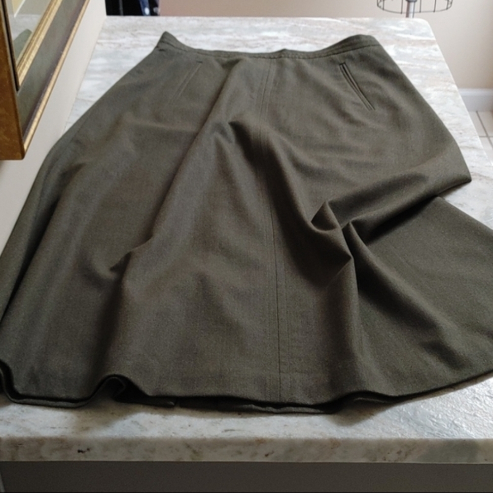 Vintage Talbots Long Green Fine Wool Riding Skirt 6 - Picture 9 of 17